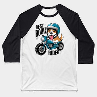 Cartoon dog riding a motorcycle best boggy rider Baseball T-Shirt